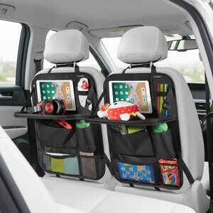 Car Backseat Organizer with Touch Screen Tablet Holder,9 Storage Pockets